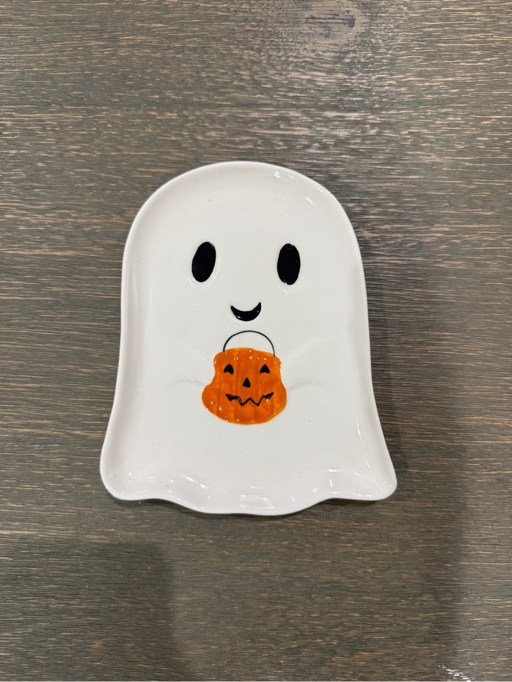 Cracker Barrel White Ceramic Ghost Trinket Dish